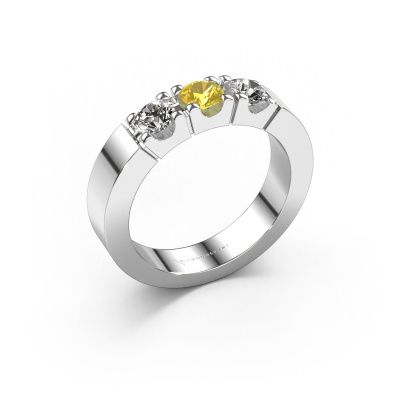 Bague Dana 3 950 platine saphir jaune 4 mm
