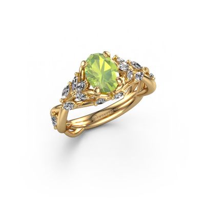 Engagement ring Samantha OVL 585 gold peridot 7,5x5,5 mm