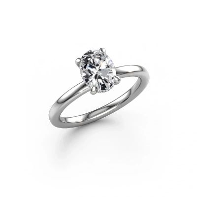 Verlovingsring Simone OVL 2 585 witgoud lab-grown diamant 1.17 crt