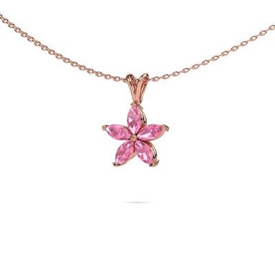 Pendant Sylvana 585 rose gold pink sapphire 5x2.5 mm