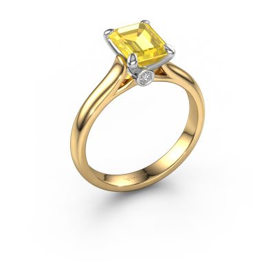 Verlobungsring Valorie eme 1 585 Gold Gelb Saphir 9x7 mm