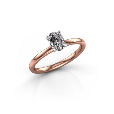 Verlovingsring Crystal OVL 1 585 rosé goud diamant 0.60 crt