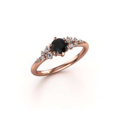 Verlovingsring Royce 585 rosé goud zwarte diamant 0.60 crt