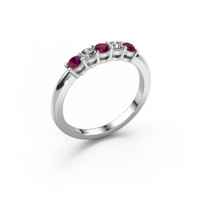 Ring Michelle 5 585 white gold rhodolite 3 mm