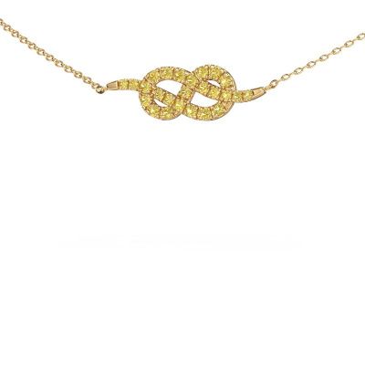 Necklace Infinity 1 585 gold yellow sapphire 1.1 mm