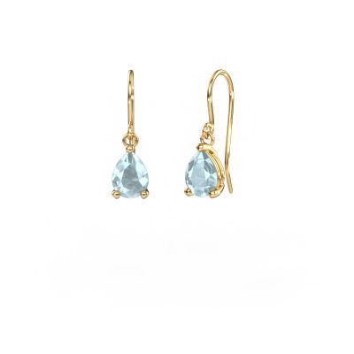 Drop earrings Laurie PER 1 585 gold aquamarine 8x6 mm