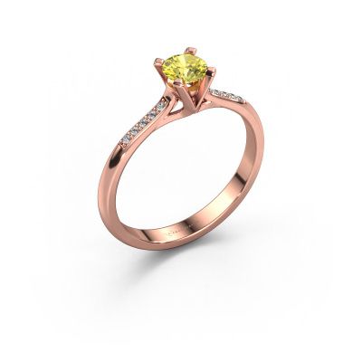 Engagement ring Isa 2 585 rose gold yellow lab grown diamond 4.2 mm