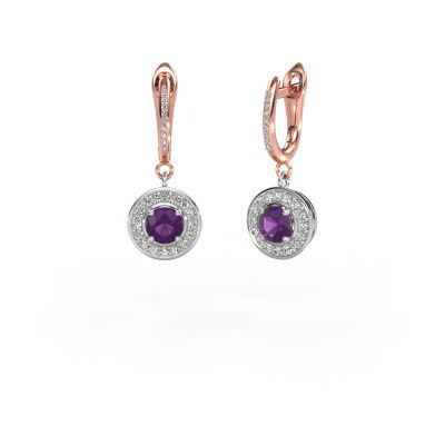 Drop earrings Ninette 2 585 white gold amethyst 5 mm