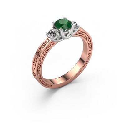 Verlobungsring Betty 1 585 Roségold Smaragd 5 mm