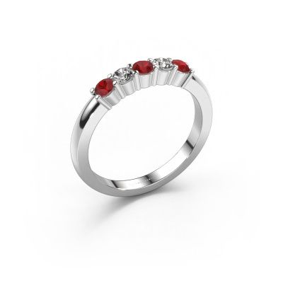 Ring Yasmin 5 585 white gold ruby 3 mm