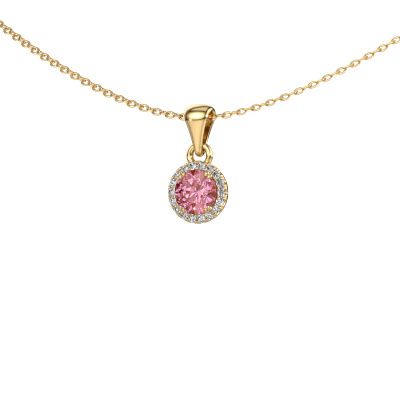 Pendant Seline rnd 585 gold pink lab grown diamond 4.7 mm