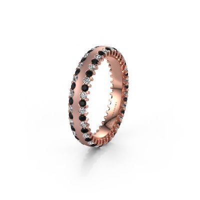 Trauring WH2139L24B 585 Roségold Schwarz Diamant ±4x2 mm