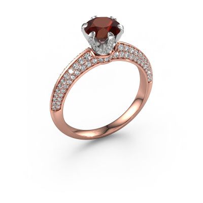 Engagement ring Abby 585 rose gold garnet 6.5 mm
