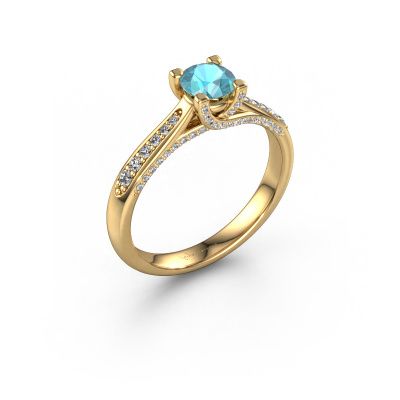 Engagement ring Mia 3 585 gold blue topaz 5 mm