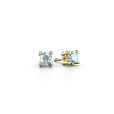 Stud earrings Eline 585 gold aquamarine 5 mm
