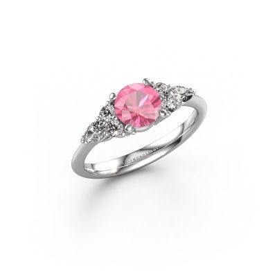 Engagement ring Melani RND 950 platinum pink sapphire 6 mm