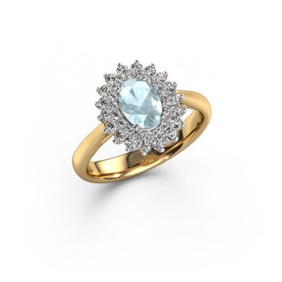 Engagement ring Alina 1 585 gold aquamarine 7x5 mm