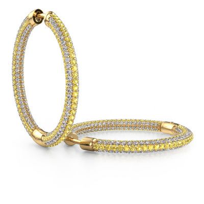 Créoles Hope 25mm 585 or jaune saphir jaune 1 mm