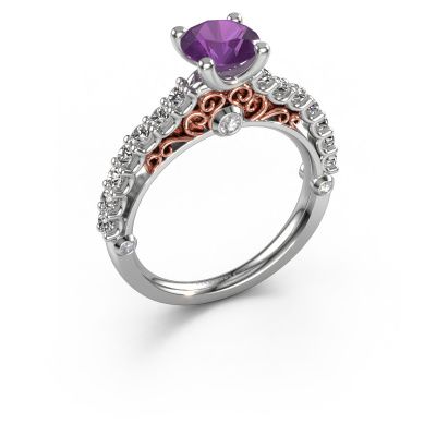 Verlobungsring Shaunda 585 Weißgold Amethyst 6 mm