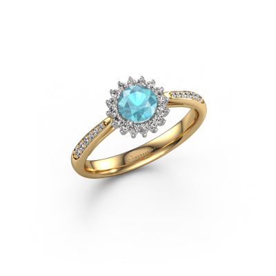Engagement ring Tilly RND 2 585 gold blue topaz 5 mm