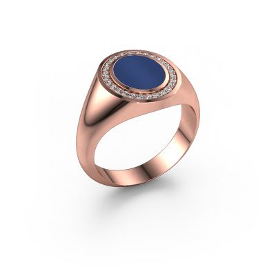 Pinky ring Adam 1 585 rose gold lapis 10x8 mm