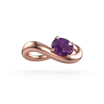 Engagement ring Chloe OVL 585 rose gold amethyst 7,5x5,5 mm