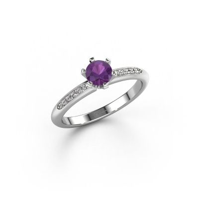 Engagement ring Tiffy 2 950 platinum amethyst 4.7 mm
