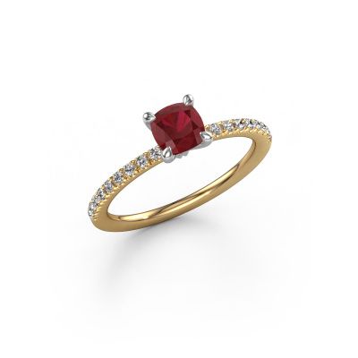 Bague de fiançailles Crystal CUS 2 585 or jaune rubis 5 mm