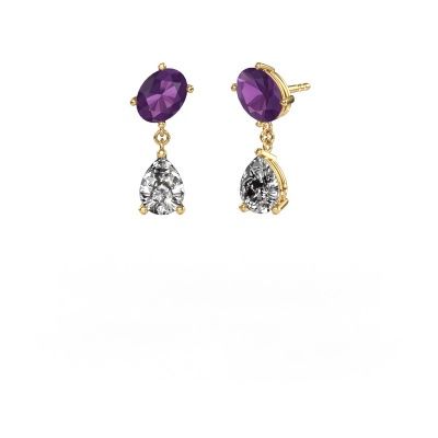 Ohrringe Toi et Moi OVL-PER 585 Gold Amethyst 8x6 mm
