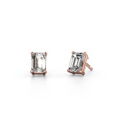 Clous d'oreilles Sam EME 585 or rose diamant synthétique 2.30 crt