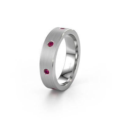 Wedding ring WH0105L15BM 585 white gold rhodolite 2 mm ±0.20x0.08 in