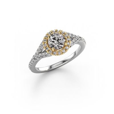 Bague de fiançailles Kimber RND 585 or blanc diamant 0.922 crt