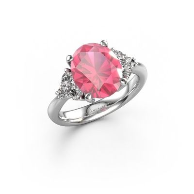 Engagement ring Aleida OVL 1 950 platinum pink sapphire 9x7 mm
