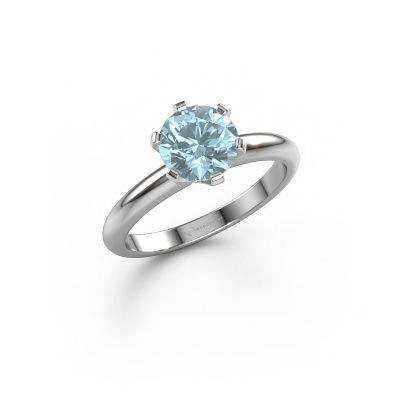 Engagement ring Tiffy 1 585 white gold blue lab grown diamond 7 mm