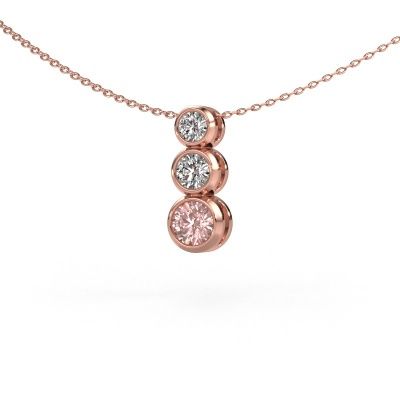 Pendant Linda 585 rose gold pink lab grown diamond 5 mm