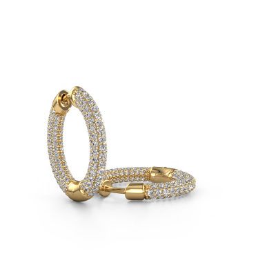 Hoop earrings Hope 13mm 585 gold zirconia 1 mm