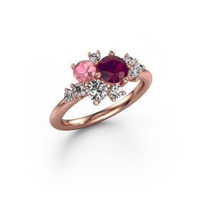 Bague Veronica 585 or rose rhodolite 5.4 mm