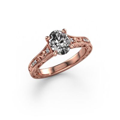 Verlobungsring Mallory ovl 585 Roségold Zirkonia 8x6 mm