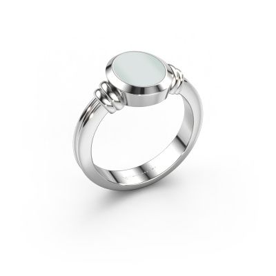 Pinky ring Jake 1 950 platinum green sardonyx 10x8 mm