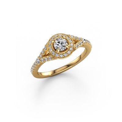 Bague de fiançailles Pamela RND 585 or jaune diamant synthétique 0.517 crt