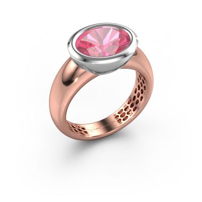 Ring Evelyne 585 rose gold pink sapphire 10x8 mm