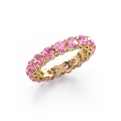 Stackable ring Michelle full 3.7 585 gold pink sapphire 3.7 mm