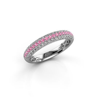 Ring Emely 2 950 platina roze saffier 1.3 mm