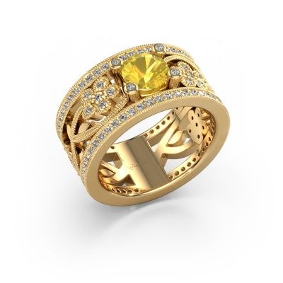 Bague Severine 585 or jaune saphir jaune 6 mm