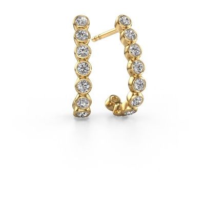 Clous d'oreilles Nova 585 or jaune zircone 2.2 mm