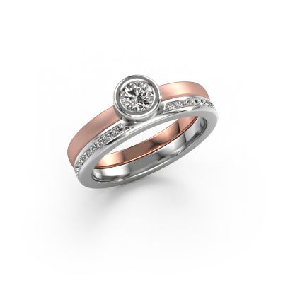 Ring Cara 585 rosé goud zirkonia 4 mm