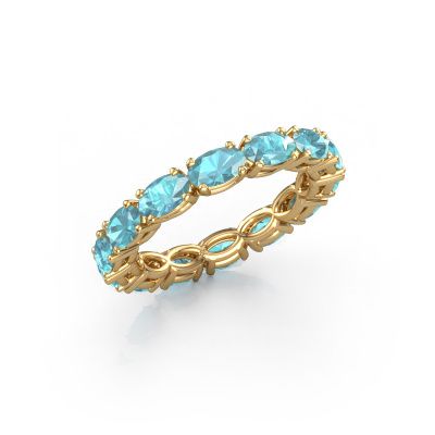 Ring Vivienne OVL 5x3 585 gold blue topaz 5x3 mm