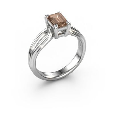 Bague de fiançailles Antonia eme 1 585 or blanc diamant brun 1.15 crt