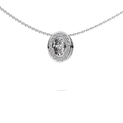 Collier Madelon 585 or blanc zircone 6x4 mm