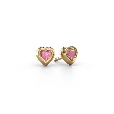 Stud earrings Charlotte 585 gold tourmaline pink 4 mm